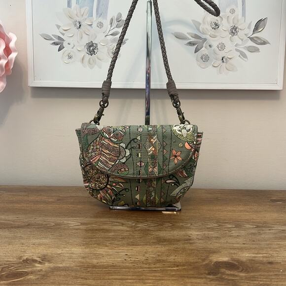 ✨Sold✨ Sakroots Signature Peace Print Fold Over Mini Bag in Spirit Desert - Picture 2 of 13